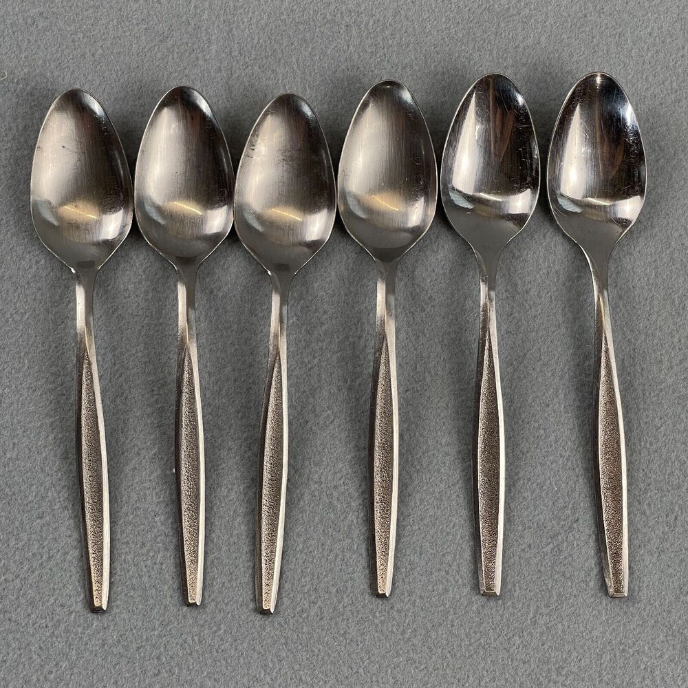 EKCO Eterna Stainless Flatware Sorority Lot of 6 Teaspoons Japan Korea